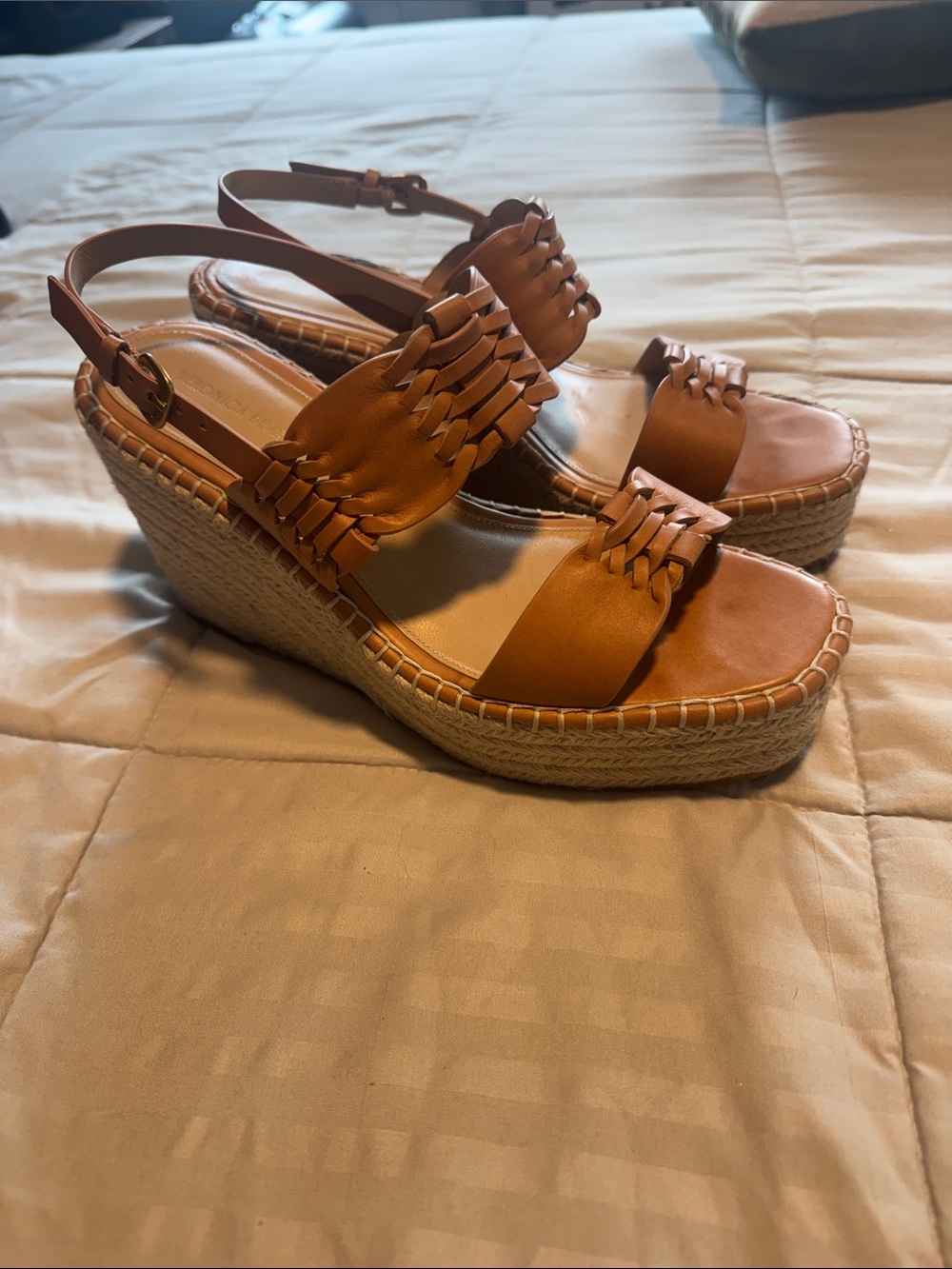 Braided Strap Espadrille Wedge Sandal - Tan